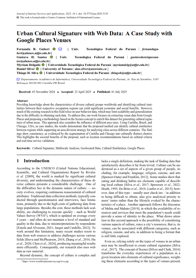 Urban Cultural Signature with Web Data: A Case Study with Google Places Venues